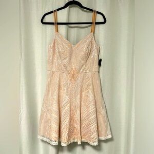 NEW City Studio Mini Fit and Flare Sequined Dress